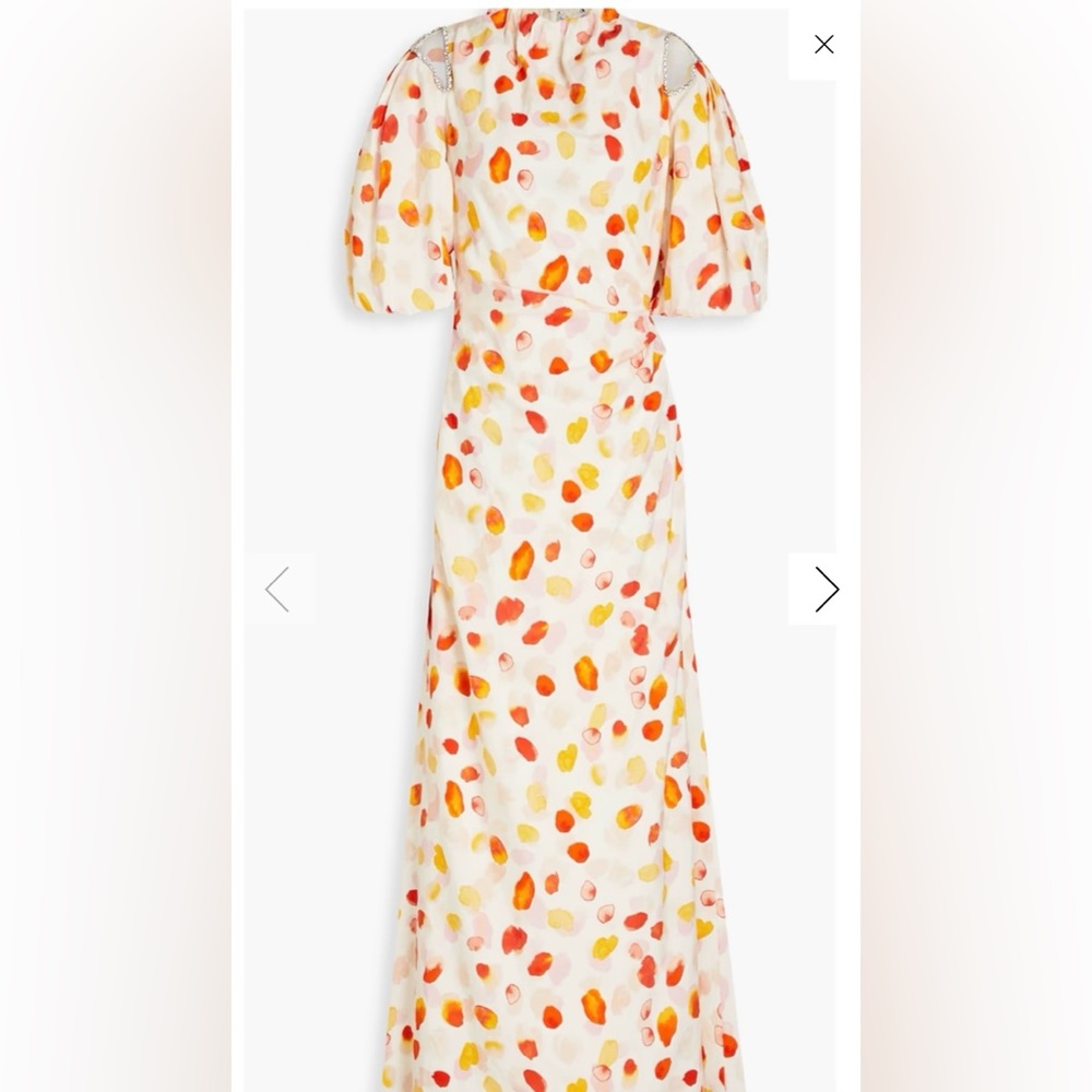 Rachel Gilbert Orange Yellow Puff Sleeve Sundress